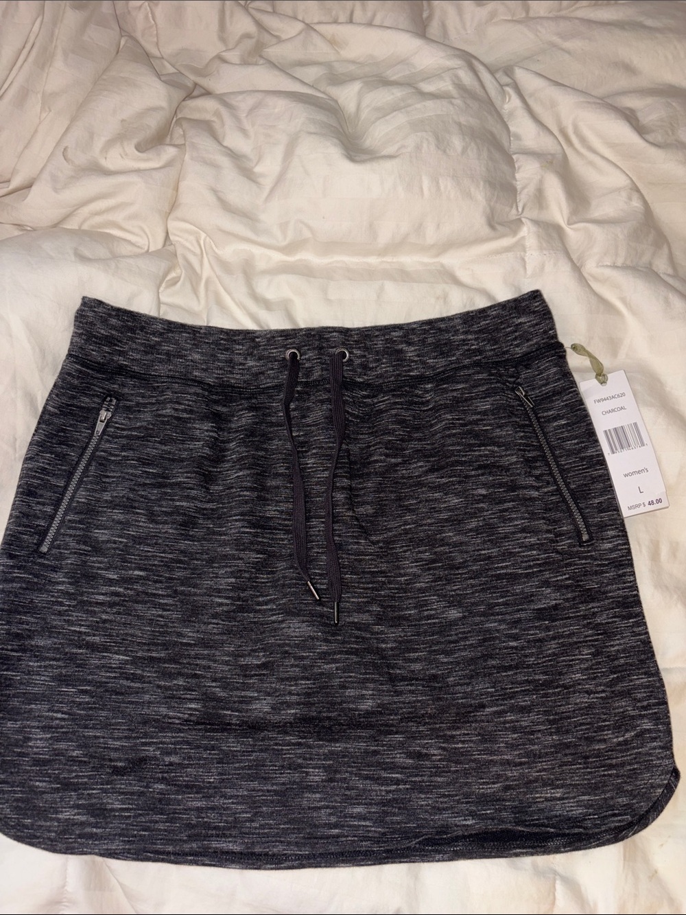 Trendy Brand New Drawstring Dark Gray Heathered Skort🔥